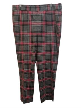 New Talbots Slim Ankle Pants Apple Cider Plaid Pattern Size 16 Hampshire Wool